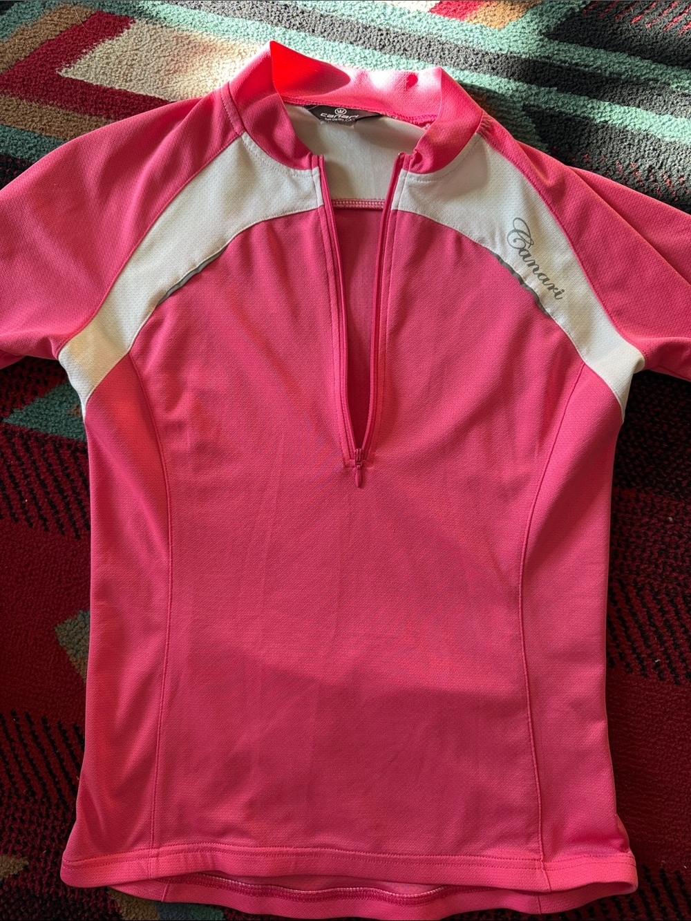 Canari Pink and White Short Sleeve Cycling Jersey